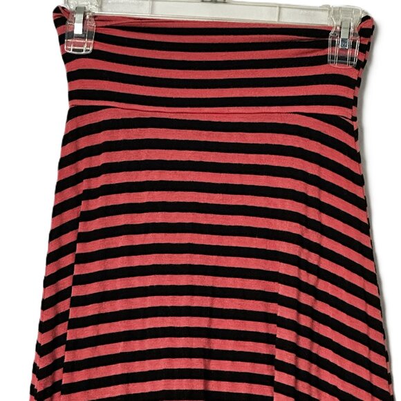 Orangey Peach and Black Striped Long Maxi Skirt Size Small - Picture 5 of 6
